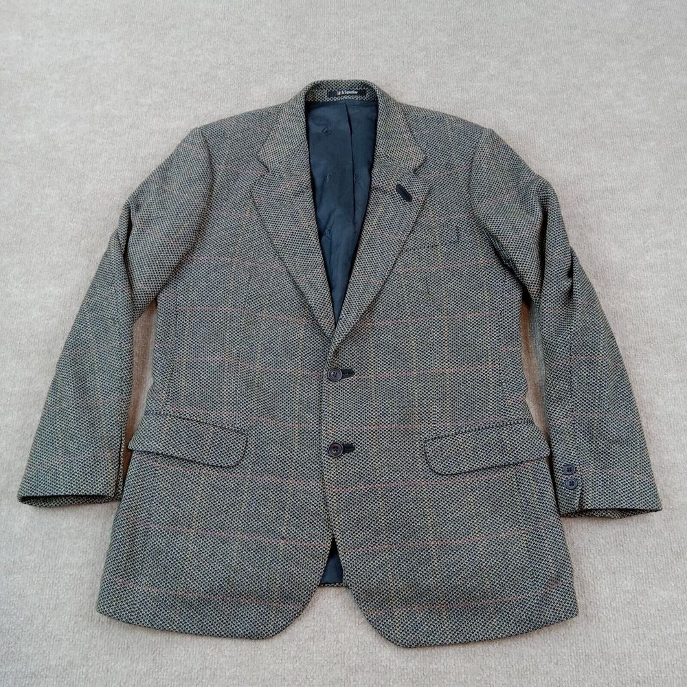 Daks Signature Blazer Mens 40 R Black Gray Cashmere Single Breasted Lined Casual